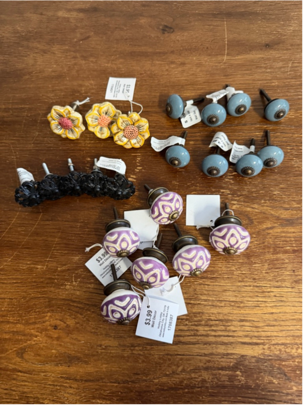 22 Decorative Cabinet Drawer Knob Lot Ceramic Metal Floral Hobby Lobby New w/ Ta
